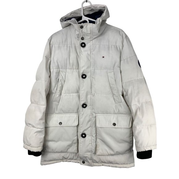 Tommy Hilfiger Mens White Puffer Jacket Size M - Picture 2 of 14
